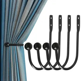 Ch-yt-4p Hemour Curtain Holdback 4 Pcs Wall Mounted Drapery Tiebacks With Screws Heavy Duty