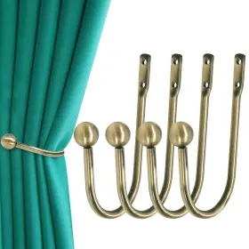 Ch-yt-brass-4p Hemour Curtain Holdback 4 Pcs Wall Mounted Drapery Tiebacks With Screws Heavy Duty