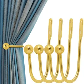 Ch-yt-gold-4p Hemour Curtain Holdback 4 Pcs Wall Mounted Drapery Tiebacks With Screws Heavy Duty