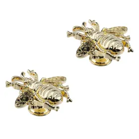 St0503 Hevstil 2-pack Gold Bee Shape Cabinet Knob Nature Theme Single Hole Pulls For