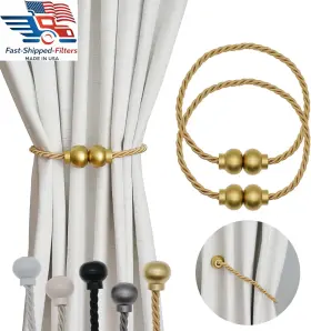 Hiastra 744110753301 2 Pack Magnetic Curtain Tiebacks Modern Handmade Rope Tie Backs Decorati