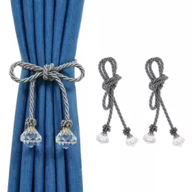 Hiastra 754083067152 Curtain Tiebacks Rope With Crystal 2pcs Decorative Handmade Tie Back Curta Inch