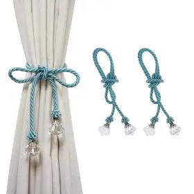 Hiastra 754083067176 2pcs Curtain Tiebacks Rope Decorative Blue