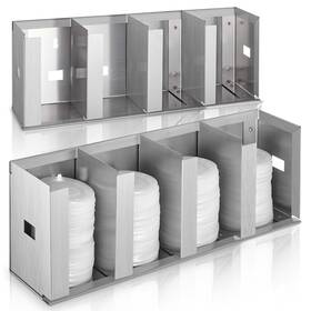 Hicarer Zhw-hicarer-1182 4 Compartments Stainless Steel Cup Dispenser With Adjustable Dividers