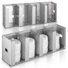 Zhw-hicarer-1182 Hicarer 4 Compartments Stainless Steel Cup Dispenser With Adjustable Dividers