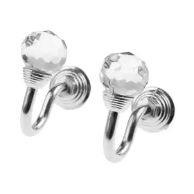 Hicello 653334418487 2pcs Crystal Glass Curtain Tieback Hooks Silver Round Wall Hook With Screws