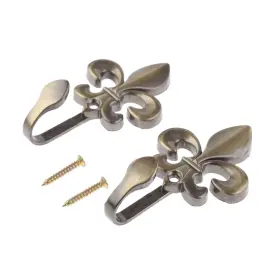 Hicello 653334418715 Curtain Tieback Hooks2pcs Holdersbronze Metal Flower Wall Hoo