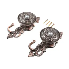Sz070030012601rk-1 Hicello 2pcs Red Copper Crystal Curtain Hold Back Tieback Wall Hook Tassel Decor Poth