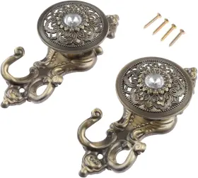 Sz070030012601rk-2 Hicello 2pcs Vintage Curtain Tiebacks Hook Bronze Crystal Decor Wall Hooks Window Holdba