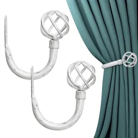 Hikmlk 732688878342 Twisted Cage Curtain Holdbacks 2pcs Handmade Matt Black Curves Metal Curta Inch