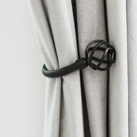 Hikmlk 751433759163 Handmade Metal Curtain Holdbacks 2pcs Decoration Matt Black Tie Back
