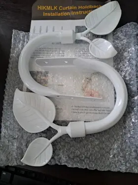 X0035l6gw3 Hikmlk Handmade Ivory White Leaf Metal Curtain Holdbacks 4pcs 2 Pairs With Hardw