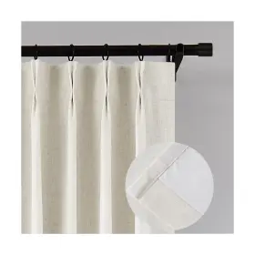 37ppbl Hillcrest H-002#37ppbl Natural Pinch Pleated Full Blackout Window Curtains Linen... Fast Ship