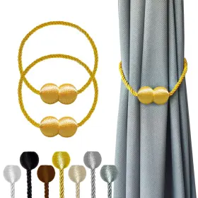 Hion 797447559023 Magnetic Curtain Tiebacks Golden 2pcs Buckles Holdbacks