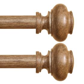 Hiqtek Cr020-45-2 Wood Curtain Rods For Windows 32 To 45 Inch 2 Pack 1 Heavy Duty Boho Cu