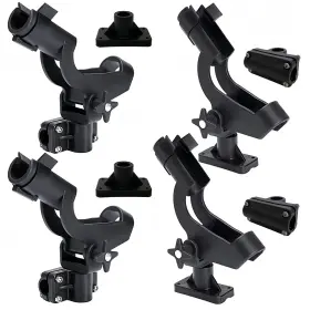 Hiumi 339118208109 Adjustable Rotatable Plastic Fishing Rod 3 Mount Rack Holder Bracket Bo