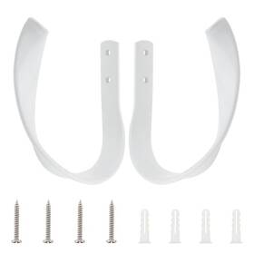 Hojlkld Wdh 20y Wh Pack Curtain Holdbacks Aluminum Alloy Wall Mounted Decorative Drapery 2 White