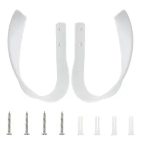 Hojlkld Wdh 20y Wh Pack Curtain Holdbacks Aluminum Alloy Wall Mounted Decorative Drapery 2 White