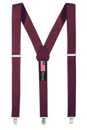 Fbapc48bur-r Holdem Hold Em Junior/adults Men Adjustable Elastic Solid 1 Inch Suspenders Fea