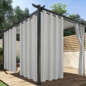 Holidayideas Hr-4p-54120-silver Outdoor Curtains For Patio Waterproof 4 Panels - 54 X 120 Inch