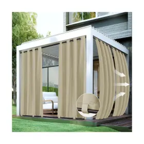 Hwdbdp-5484-4p-cream Holidayideas Outdoor Curtains For Patio Waterproof-4 Panels 54 Inch X84 -windproof