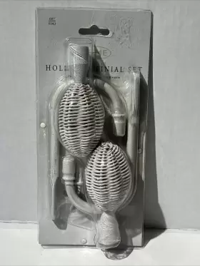 0343 Home 687/0343 Drape Curtain Hold Back Set White Wicker Farmhouse Sunroom Boho Basket Weave