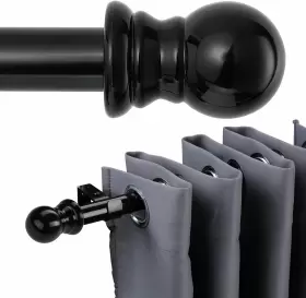 Clian30-6jie-heise Home Composer Curtain Rod 48 Inch - 84 Black Rods For Windows 1
