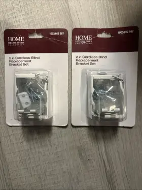 Home Decorators Collection 793478403052 2 Inch Cordless Faux Wood Blind Replacement Bracket Set In White F