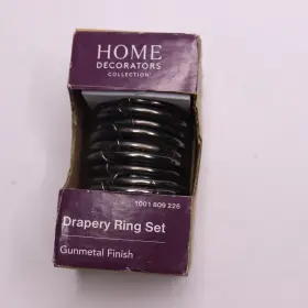 U-gm888002 Home Decorators Collection 10-pk Gunmetal Steel Curtain Rings With Clips