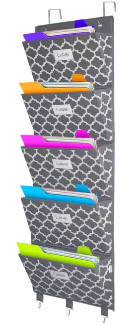 Hf0027 Homyfort Over The Door File Organizer Hanging Folders Wall Organizers