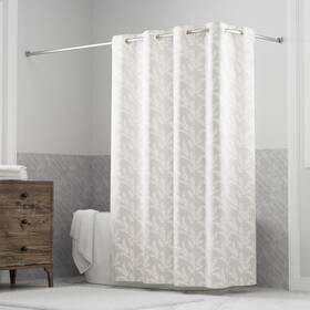 Hookless 26212800320 Its A Snap Jacquard Shower Curtain 3-in-1 Includes Fabric