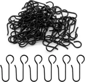 Hordion 772625673814 60pcs Metal Curtain Track Hooks S-shaped Small Ceiling Sh