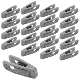 Hordion 779712546259 20pcs Grey Velvet Hangers - Strong Flocked Clips Felt For Pa