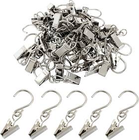 Hordion Zc2404152756 50pcs Curtain Clips With S Hooks Party String Light Hanging 2.4 I