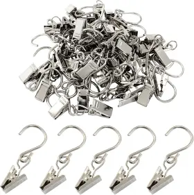 Zc2404152756 Hordion 50pcs Curtain Clips With S Hooks Party String Light Hanging 2.4 I