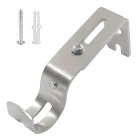 Hordion Zc2511033954 Adjustable Curtain Rod Bracket Heavy Duty Drapery 2 Pack Silver