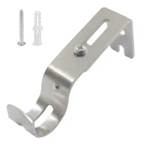 Zc2511033954 Hordion Adjustable Curtain Rod Bracket Heavy Duty Drapery 2 Pack Silver