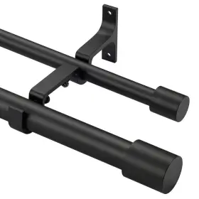 72-144 Hosmile 323035 Matte Black Double Curtain Rods Inch Decorative