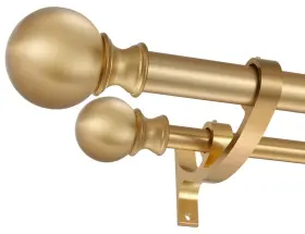 Hm-055-60 Hosmile Double Curtain Rods 72-144 Inches Warm Gold Window Rod Adjustable Do