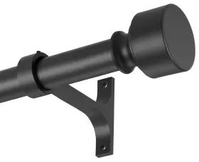 Hrb1-mb Hosmile Matte Black Telescoping Curtain Rods - 72 To 144 Inch 1 Diameter Heavy