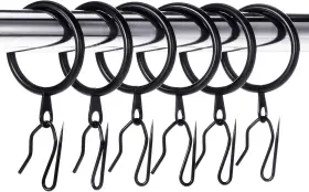 Hotop 445053087074 30 Pieces Metal Drapery Curtain Rings Hanging And