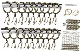 Hotop-241622 Hotop 60 Pieces Metal Drapery Curtain Rings Hanging Oil-rubbed Bronze
