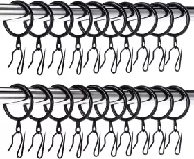 Hotop-xge91 Hotop 60 Pieces Metal Drapery Curtain Rings Hanging And