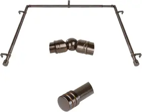 Ht-030140098 Hotozon Bay Window Curtain Rods 7/8 48-84 Inch 3 Sides Antique Bronze