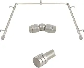 Ht-030140100 Hotozon Bay Window Curtain Rods 7/8 48-84 Inch 3 Sides Antique Silver