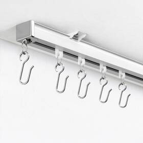 Houmiggle 707862819930 Ceiling Curtain Track System With Wall Mount Silent 3-6ft White