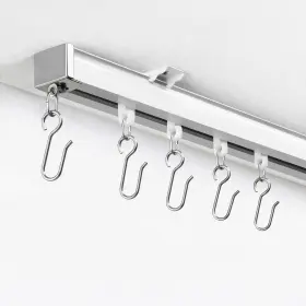 Houmiggle 707862819930 Ceiling Curtain Track System With Wall Mount Silent 3-6ft White
