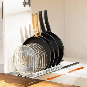Housolution 723314234007 1 Pack Pull Out Pot Lid Organizer For Under Cabinet Slide Po