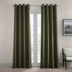 Boch-ln22302-96-gr Hpd Half Price Drapes - Grommet Faux Linen Curtains For Living Room 1 Panel
