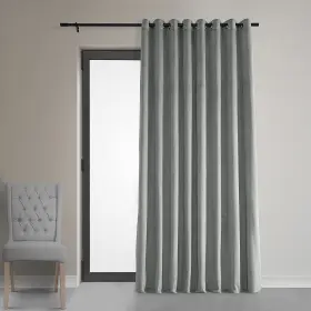Vpch-vet1213-96-gr Hpd Half Price Drapes Extra Wide Grommet Blackout Velvet Curtains 96 Inches L